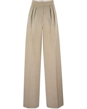 Max Mara Acinoso1234 Wollwollhosen mit weitem Bein - Weiß