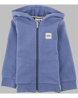 BOSS Kids Cotton Blend Sweatshirt - Blue