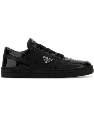 Prada Zwart Leer In De Binnenstad Sneakers