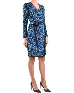 Diane von Furstenberg Wrap Dress With Geometric Pattern - Blue