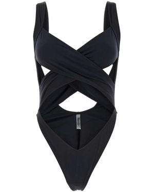 Reina Olga Stretch Nylon Exotica Trikini - Black