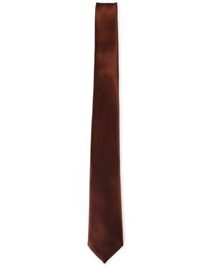 Saint Laurent Cravate En Soie - Marron
