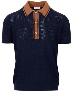 Paolo Pecora T-Shirts und Polos Blau+Kamel