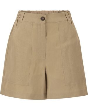 Weekend by Maxmara Wkiveletta – Linen Shorts With Elasticated Waist - Natural