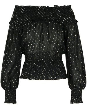 Self-Portrait Self Portrait 'Chiffon' Viscose Jumper - Black