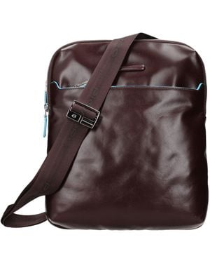 Piquadro Herrens Umhängetaschen Leder Rot/Mahagoni - Braun