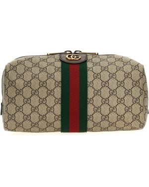 Gucci Ophidia Logo Canvas Beauty Case - Grey