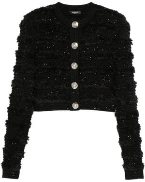 Balmain Tweed Cardigan - Schwarz