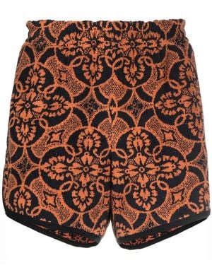 Marine Serre Printed Running Shorts - Orange