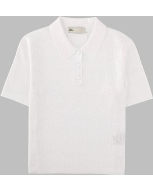 Tory Burch Polo Shirt Viscose Pointelle - White