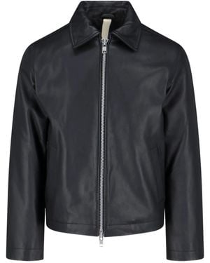 sunflower Short Leather Jacket - Black