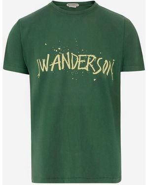 JW Anderson Cotton T-Shirt With Logo - Green