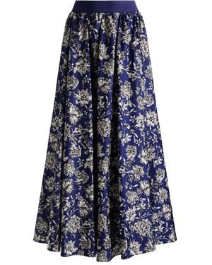 Alice + Olivia Alice + Olivia Nilda Cotton Maxi Skirt - Blue