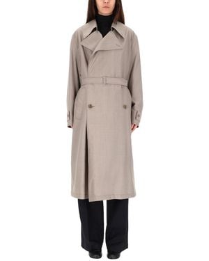Lemaire Double-Breasted Trench Coat - Natural