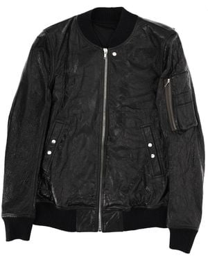 Rick Owens Textured Round Neck Jacket - Black