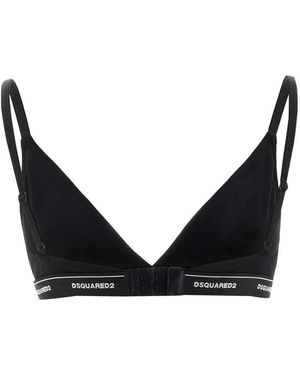 DSquared² Bra With Logo Cotton Elastane Underwear - Black