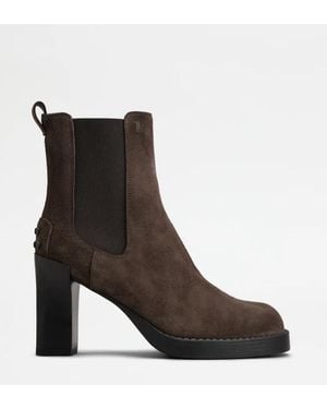 Tod's Chelsea-Stiefel aus Wildleder - Braun