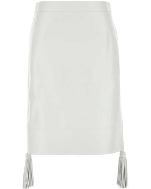 Bottega Veneta Leather Skirt Sheepskin - White