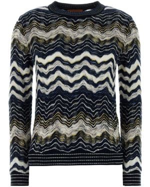 Missoni Embroidered Stretch Wool-Blend Jumper - Black