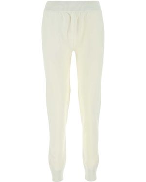 Bottega Veneta Ivory Stretch Wool Blend Sweatpants - White