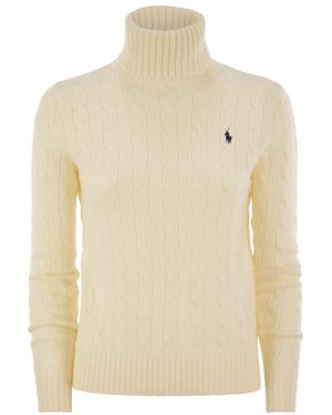 Polo Ralph Lauren Wool And Cashmere Cable-Knit Turtleneck Jumper - Natural