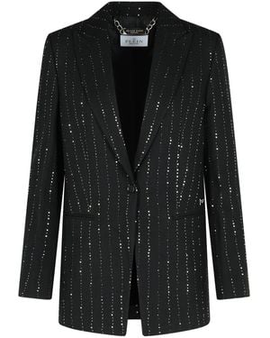 Philipp Plein 'Boyfriend Fit' Blazer With Wool Blend Paiettes - Black