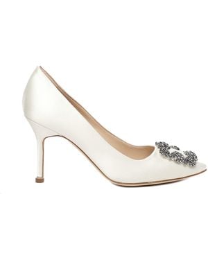 Manolo Blahnik Weiße Hangisi-Pumps