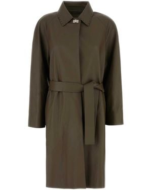 Fendi Mud Leather Coat - Green