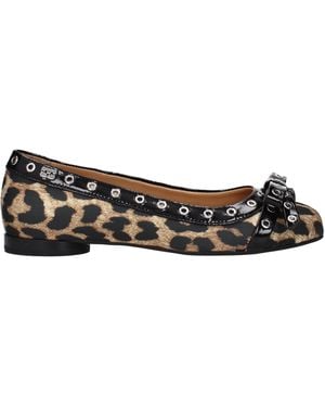 Ganni Ballet Flats Bow Detail - Black