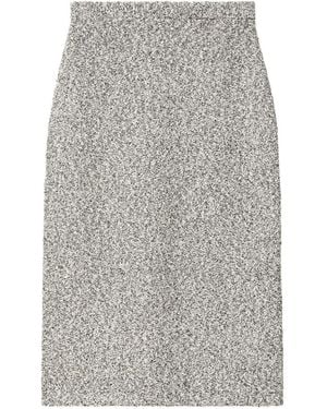 Tory Burch Fitted Skirt With Textured Speckled Fabric - Grau