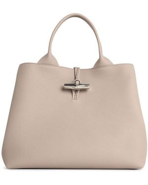 Longchamp Tasche mit 'L Le Roseau' Griff aus Ton Lear - Natur