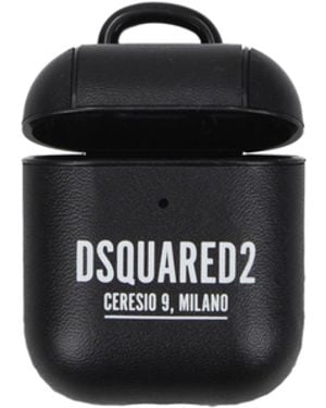 DSquared² Gift Ideas Étui pour Airpods Deuxième Génération Homme Polyuréthane Noir
