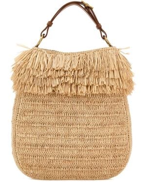 Saint Laurent Raffia Roady Shopping Bag - Natural