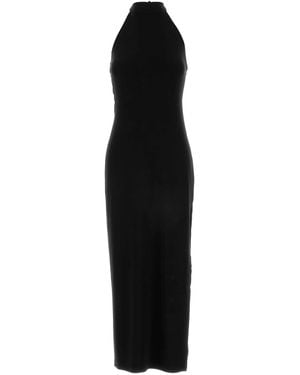 Norma Kamali Abito Lungo Smanicato - Black