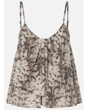 Pinko Udine Top Mussola Stampa Serpiente - Blanco