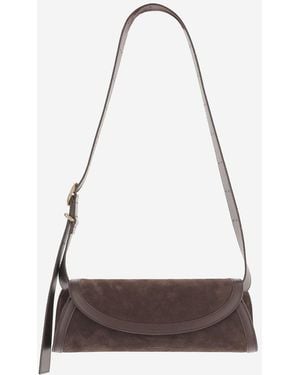 Jil Sander Kleine Cannolo-Tasche aus Wildleder von - Braun