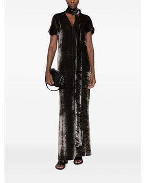 Cortana Vestido Largo Iris Terciopelo - Negro