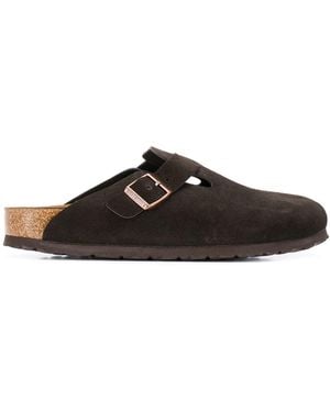 Birkenstock Boston Suede Leather Slippers - Brown