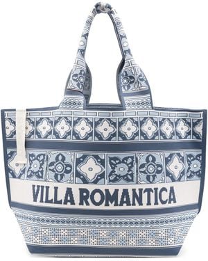 ALÉMAIS Villa Romantica Jacquard Maxi Tote - Blue