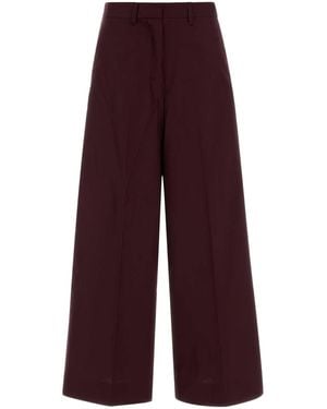 Max Mara S Maxmara Aubergine Poplin Epoca Wide-Leg Pant - Purple