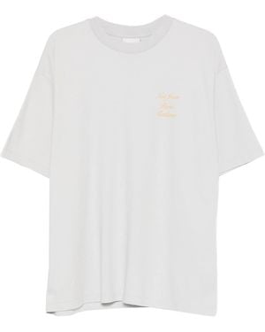 Drole de Monsieur Le T Shirt Slogan Calligraphy - White