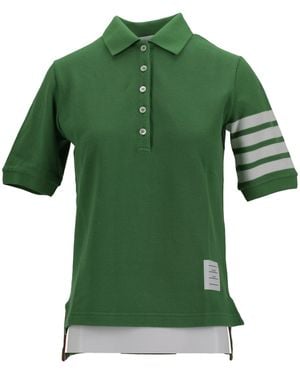 Thom Browne Short Sleeve Logo Polo - Green