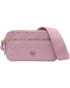 Pinko Rosa Antikgold Leder Kameratasche - Pink
