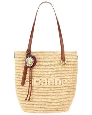 Rabanne Natural Raffia Tote Bag Beige