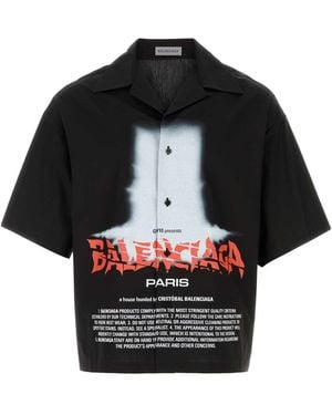 Balenciaga Regular Graphic Shirt - Black
