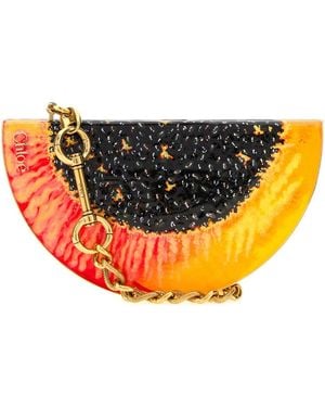 Chloé Mini Metal Tropicus Papaya Clutch Bag - Orange