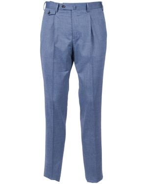 PT01 Gentleman, 1 Pleat, Diagonal Pockets, Coin Pocket With Flap, Unfinished B - Blue