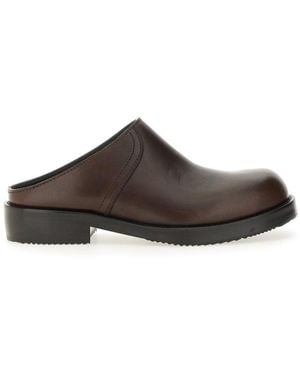 Dries Van Noten Leather Clogs - Brown