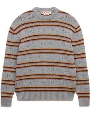 Marni Cashmere Open-Knit Sweater - Gray