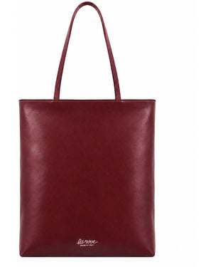LA ROSE Leather Tote Bag Cherise - Red